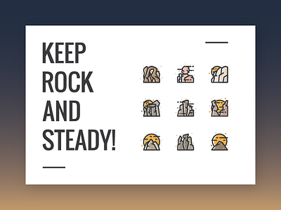 Rock Icon Set climbing gradient icon iconfinder landmark mountain rock stone stonehege