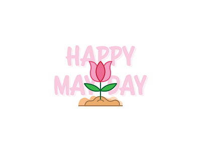 Happy May Day day grow happy icon may plant rose