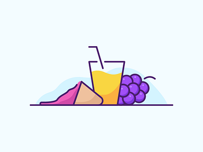 Summer food illustration cream food fruit grape ice icon illustration juice orange set summer