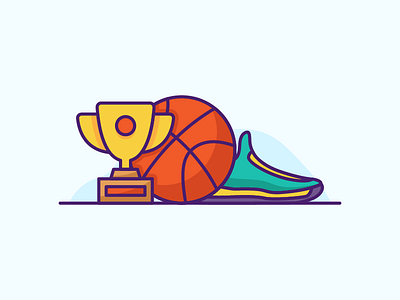 Basketball illustration basketball illustration sneaker sports trophy