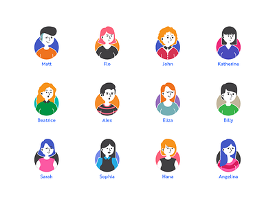 Avatar Icon Set avatar character emoji expression girl icon icon set man people simple various