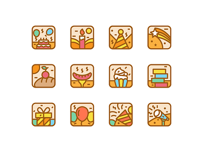 Party Icons barbecue bbq birthday cake celebration decoration icon icon set mc party