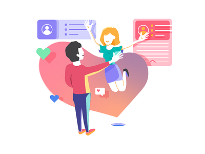 Matchmaking Love character concept art couple dating app illustration love love logo romance valentine