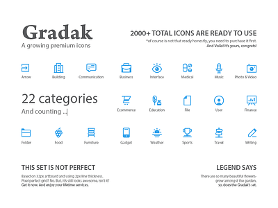 Gradak - a growing premium icons categories cohesive gradak icon icon design icon designs icon set icon style iconography icons interface icon premium icons ui ui ux user interface ux