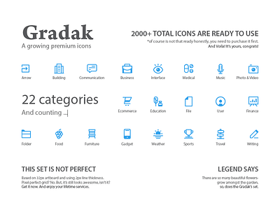 Gradak - a growing premium icons