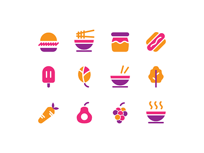 Food Icons burger fast food food food icon fruit icon icon design icon set noodle ramen vegetable