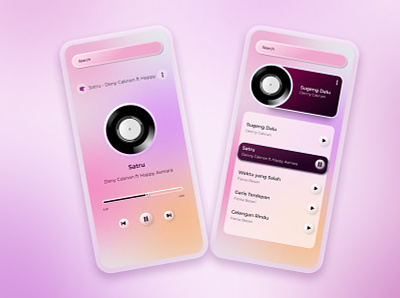 Music Player app design flat ui