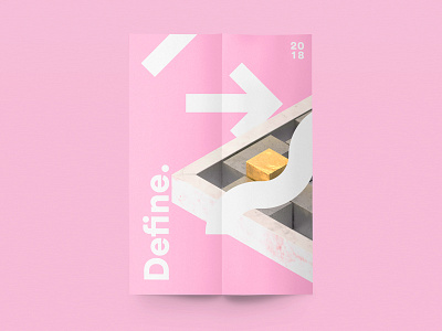 Define 3d color design geometric graphics mockup poster student typography university untitled