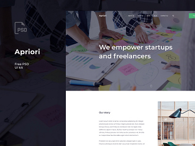 Apriori PSD template agency article blog colorful corporate free freebie freebies post psd startup template text theme ui kit ui kit