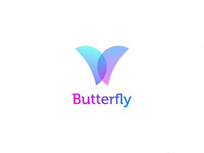 Butterfly logo concept animal branding gradient graphic design logo minimalism simple skewomorphism transparent