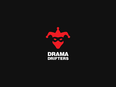 Drama Drifters flat game joker logo modern red