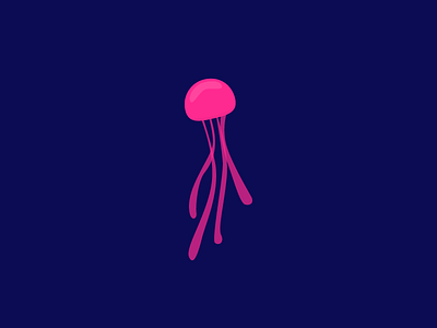 Jellyfish character fish jellyfish pink sea swim