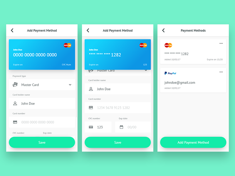 Payment methods by Almaz Bisenbaev on Dribbble