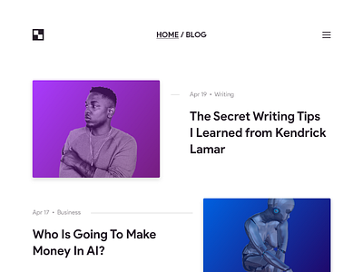 Weekly UI - 6 blog dailyui gradient journal magazine minimalism news post thumbnail typography