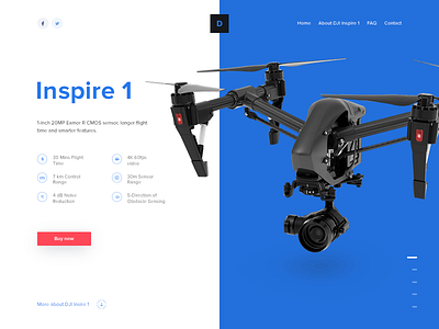 Weekly UI - 10 blue cta drone hero hitech landing landing page quadcopter quadrocopter tech