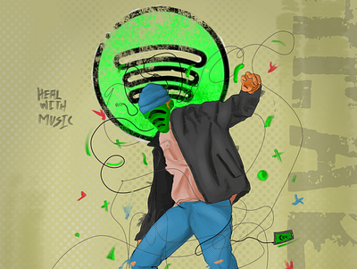 Spotify branding design illustration logo
