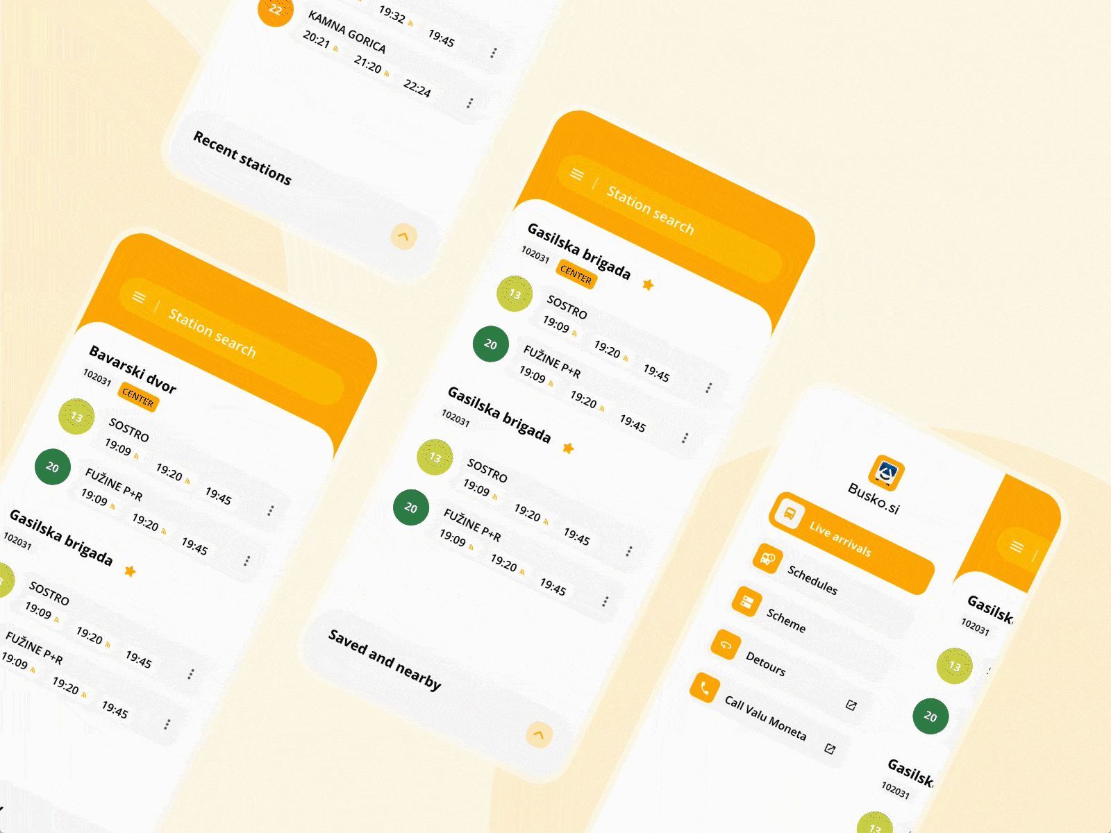 Saved and nearby stations pane app bottom sheet bus busko buttons ios ios app mobile app mobile design mobile ui pane sheet slide stations transport