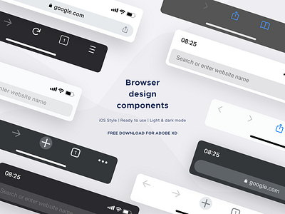 [Freebie] Mobile browser templates browser chrome components download firefox free ios mobile mockups safari templates ui