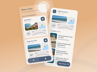 Beach trips concept app app design design illustration minimal ui ux