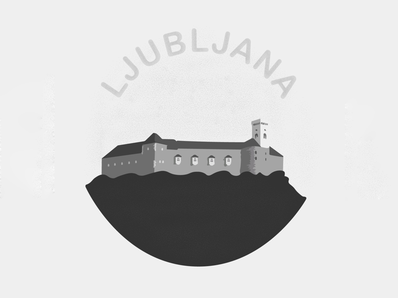 Ljubljana Castle illustration icon illustration castle ljubljana