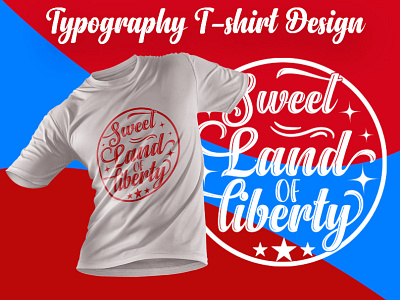 Typography T-shirt Design america american art badge balloon blue bundle card celebration design typogaphy typography t shirt design typography t shirt design online