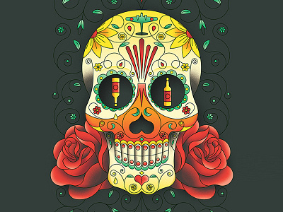 Sugar Skull day of the dead día de los muertos festival illustration mexico