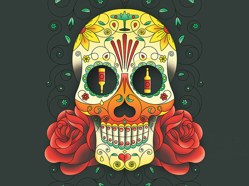 Sugar Skull día de los muertos day of the dead festival mexico illustration