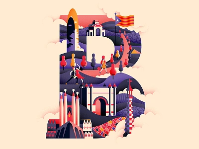 Wanderlust Alphabet design illustrated type illustration sagrada familia travel typeface