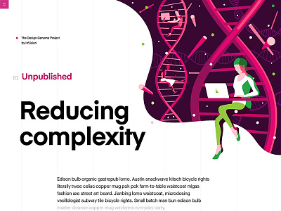 Genome illustration design dna education green grid illustrations product illustration purple typography ui user interface vector