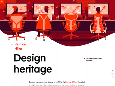 Herman Miller | Design Genome chair design education grid illustrations orange product design product illustration typography ui user interface vector