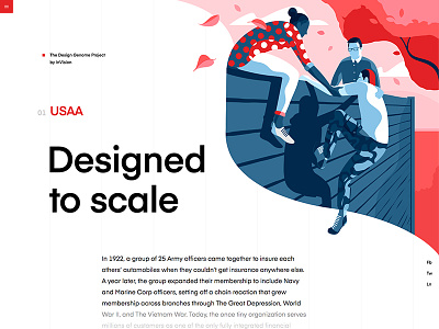 USAA | The Design Genome Project blue design education grid illustrations product product illustration red typography ui user interface vector