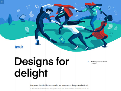 Intuit | The Design Genome Project blue conceptual illustration connected dance delight design green header illustration hero illustration music product illustration vector artwork