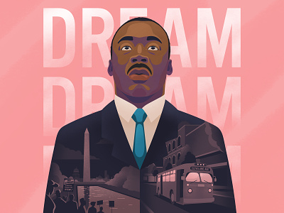 MLK Day 2020 activist bravery equal rights equality hero illustration montgomery bus boycott montgomery bus boycott portrait washington march