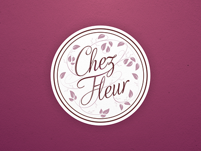 Chez Fleur logo flower leaf logo shop