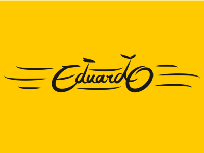 Eduardo bike bicycle bike branding calligraphy fixie freehand lettering naming ride speed yellow