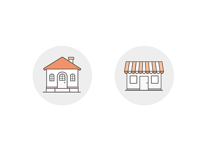 Home & shop icons app flat grocery home icon illustration iteration market minimal shop shopping ui