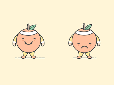 Mascot character emoticons fruit grocery happy icon illustration mascot orange sad smile ui