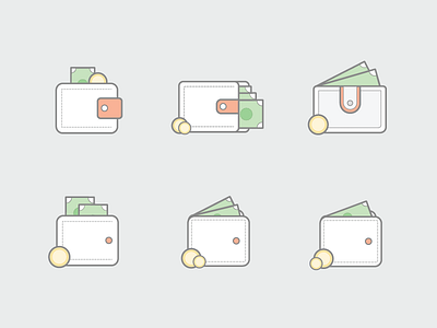 Wallet Iterations coin currency grofers icon illustration iteration minimal ui vector wallet