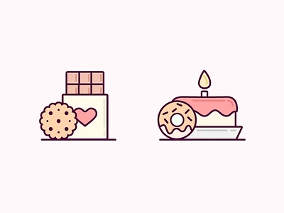 Icon exploration (continued) bakery biscuit cake chocolate design grocery icon minimal shopping snacks ui