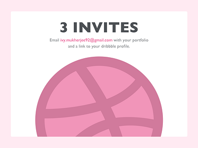 3 Dribbble Invites debut dribbble illustration invite logo shot ui ux