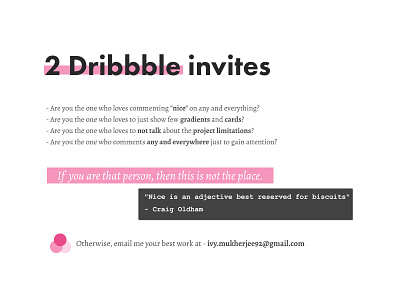 2 Dribbble Invites content design dribbble invite player typography ui ux web