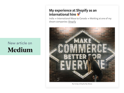 Medium article - My experience at Shopify