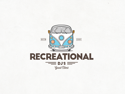 Recreational DJ's Logo branding car design dj flat flat logo flat logo design icon illustration logo music retro retro badge retro logo travel type vector vintage