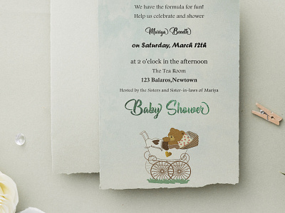 Baby Shower Invitation Card baby shower illustrator invitaion