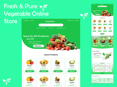 Online Vegetable Store graphic design online store web design web site
