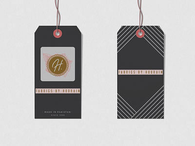 Clothing Tag Design for Fabricsbyhoorain branding clothing tag clothing tags designs design graphic design illustration instagram posts logo motion graphics post design tag design vector