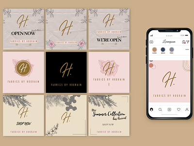 Instagram Post Design's for @fabricsbyhoorain 3d branding design graphic design illustration instagram post designs instagram posts logo motion graphics post design post designs social media post desing ui vector