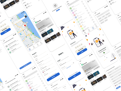 Ride Booking App UI - Ride'x - Car Booking App Conceptual Design android app design app design car app design illustration ios app design minimalistic design mobile app design ui ui design ui ux web design