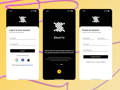 E Commerce App Login - Sing Up Design 3d app design app design interface branding design graphic design headphone app design illustration landing page design mobile app store design mobile application design responsive web design store design ui ui design uiux user interfae design ux ux design web design