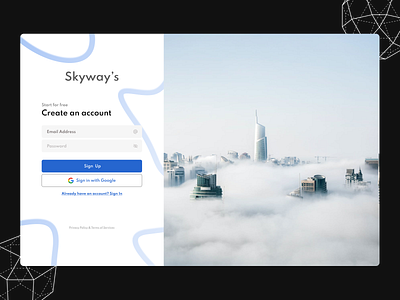 Signup Page Design for Skyway's | UI Design account creation design booking page design branding design graphic design illustration landing page login page design motion graphics newsletter design signin page design ui uiux ux vector web page design